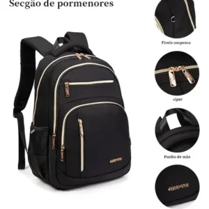 Senhora Mochila Dois Ombro Impermeável Mochila Escolar - Imagem 4