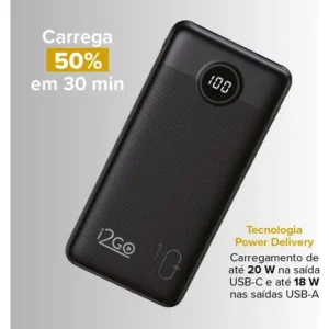 Carregador Portátil Power Bank Turbo i2GO 10000mah 20w Com Display Digital - Imagem 5