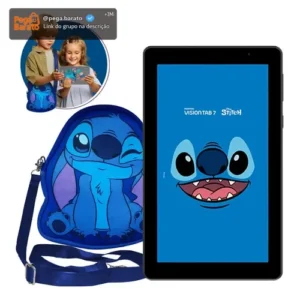 Tablet Positivo Vision Tab 7 Stitch, 64 GB, 3 GB RAM, Tela 7" IPS, Android 14 Go, com Capa e Mochila - Imagem 1