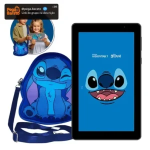 Tablet Positivo Vision Tab 7 Stitch, 64 GB, 3 GB RAM, Tela 7" IPS, Android 14 Go, com Capa e Mochila - Imagem 1