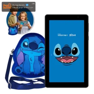 Tablet Positivo Vision Tab 7 Stitch, 64 GB, 3 GB RAM, Tela 7" IPS, Android 14 Go, com Capa e Mochila - Imagem 1