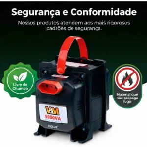 Transformador 5000va De 110 Para 220 E 220v Para 110v Bivolt 12000 Btus Conversor Voltagem 5kva Energia Ar Condicionado Impressoras Brother Microondas Máquina Costura Geladeira Lavar Roupas 127v 127 - Imagem 12