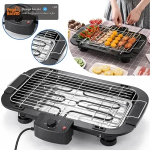 Churrasqueira Elétrica Grande Steak Grill Para Apartamento 220v Sem Fumaça Preto - Aero Home - Imagem 1