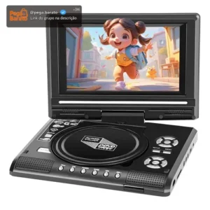 DVD Player Portátil RM 8" com Tela Giratória, USB e Leitor de Cartão SD - Imagem 1