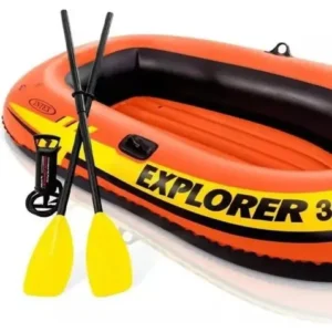 Bote Explorer 300 Intex + Bomba Manual E Remos Suporta 186kg - Imagem 7