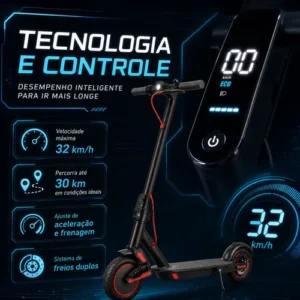 Patinete Elétrico Com Amortecedor E App Gps Bateria Dobrável - Imagem 9