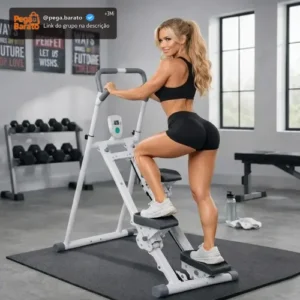 Simulador De Escada Máquina Caminhada Dobrável Stepper Branco - Imagem 1