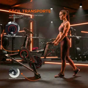 Bicicleta Ergométrica Spinning ITS Fitness Q5 com Roda de Inércia 8 kg e 6 Níveis de Resistência - Imagem 10