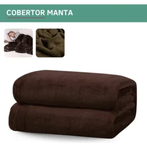 Cobertor Manta Microfibra Casal 2,20 X 1,80 Quentinha Toque Aveludado Confortável Luxo Cor Marrom - Imagem 7