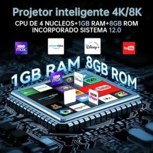 Projetor Inteligente AOC T6Plus-EU Full HD 1080p com Wi-Fi 6, Bluetooth e Android 12 - Imagem 5