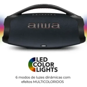 Caixa de Som Boombox Plus AIWA BBS-01-LBL 200W Bluetooth 30H IP66 USB RGB - Imagem 8
