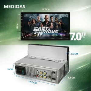Central Multimídia Universal Mp5 1 Din 7 Espelha Dvd+ Cam - Imagem 12