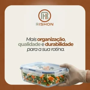 Kit 10 Pote De Vidro Marmita Hermético 640ml Freezer Fitness Rishon - Imagem 7