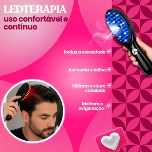 Escova Massageadora Terapêutica Capilar 4 Em 1 Led Cabelo - Imagem 10