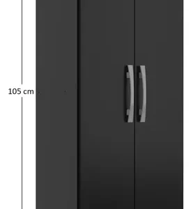 Armário Multiuso 2 Portas Preto Regente - Imagem 5