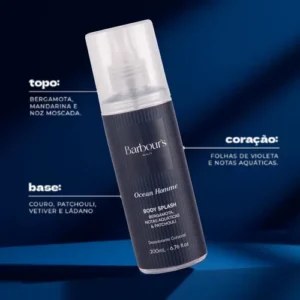 Kit 3 Body Splash Masculino Homme Desodorante Barbours 200ml - Imagem 5