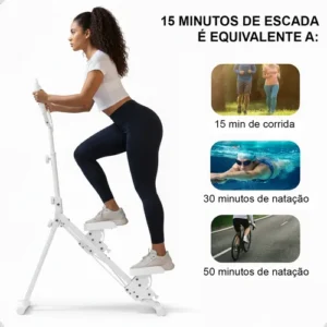 Simulador De Escada Máquina Caminhada Dobrável Stepper Branco - Imagem 2