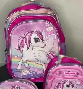 Kit Mochila Unicórnio 3d Rodinha 3 Peças Rosa - Imagem 2