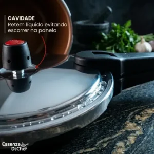 Panela De Pressão 4,5 Litros Antiaderente Fechamento Externo - Imagem 5