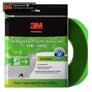 Fita Dupla Face 3m Vhb 9,5mm X 20m 4910 Transparente Lisa - Imagem 1