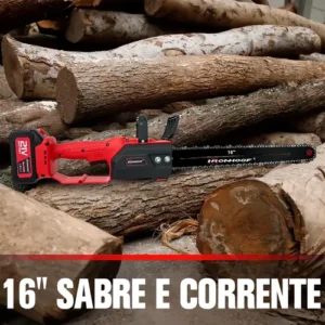 Motosserra Elétrica Brushless 16 Polegadas 2 Bateria 1600w - Imagem 6