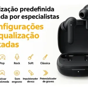 Fone Qcy Buds T43 Bluetooth 5.3 Enc IPX4 Cor Preto - Imagem 6