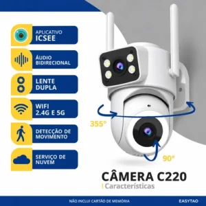 Câmera Segurança Ip68 Externa Wifi App Icsee À Prova Dágua - Imagem 3