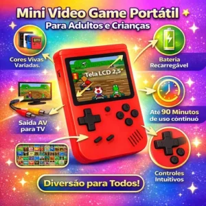 Mini Vd Game Retro Portátil 400 Jogos Clássicos Conexão C/tv - Imagem 5