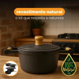Jogo De Panelas Caçarolas De Ferro 16 18 22 E Frigideira 22 - Imagem 6