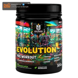 Pré-Treino Evolution Workout 300g Termogênico Sabor Limonada Suiça Soldiers Nutrition Energia Foco Treino - Imagem 1