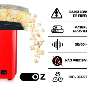 Pipoqueira Elétrica Portátil Sem Óleo Fritura Ar Quente - Imagem 3