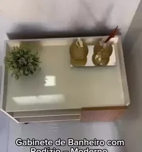 Organizador Gabinete Para Banheiro Lavabo Com Rodízio Gaveta - Imagem 3