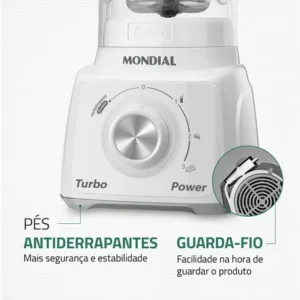 Liquidificador Turbo Power Mondial 550W L-99 WG - Imagem 8