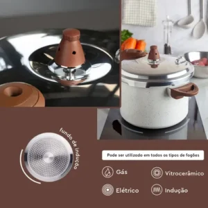 Panela De Pressão Brinox Pressure 4,2l Ø20 X 14,5 Cm Vanilla Baunilha - Imagem 5