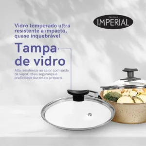 Conjunto de panelas antiaderente 10 peças Coffee cappuccino Imperial - Imagem 9
