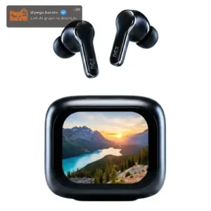 Fone De Ouvido Sem Fio Bluetooth Anc E Enc Earphone Dgx Cancelamento De Ruído Smart Case Com Tela TouchScreen - Imagem 1