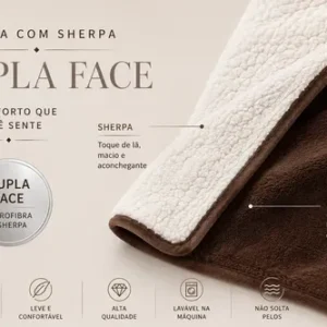 Cobertor Casal Dupla Face Manta E Sherpa Luxo Sortidas Liso - Imagem 6