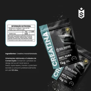 Creatina 1kg Suplemento Monohidratada em pó 100% Pura - Soldiers Nutrition - Imagem 5