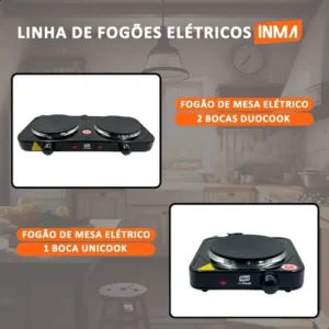 Fogão Elétrico de Mesa INMA 1 Boca para Viagem e Camping 1000W Preto - Imagem 9