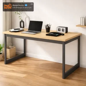 Mesa Escritório Industrial 150x60 Reforçado Ferro Homeoffice - Imagem 1
