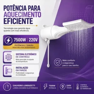 Chuveiro Eletrônico Loren Shower Lorenzetti - Imagem 3
