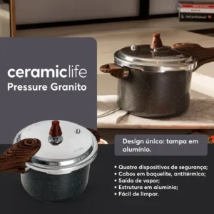 Panela De Pressão Pressure Granito com indução 4,2l Brinox - Imagem 6