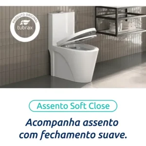 Vaso Sanitário Tubrax Monobloco VAB0002 Caixa Acoplada Completo Privada Cor Branco - Imagem 5