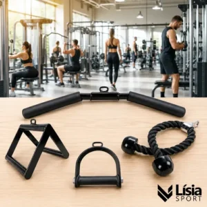 Kit Musculação Curvo Corda Estribo Triângulo Academia - Imagem 7