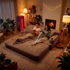 Sofá Cama Nami. 1,88m Xpand Tech Tecido Velourê Cama Inbox - Imagem 4