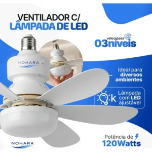 Ventilador De Teto 120w Controle Remoto Lâmpada E27 Luz Led Ajustável Bivolt Diâmetro 42 Cm 6 Pás 3 Velocidades Silêncioso Econômico Moderno Residencial Comercial Interno Externo Ventilação Ar Fresco - Imagem 5