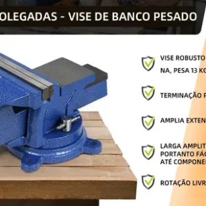 Morsa Torno De Bancada N°5 Profissional Com Mordente Fixo - Imagem 11