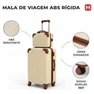 Mala De Viagem 10kg Promoção Rodas 360° Miami Com Frasqueira - Imagem 7