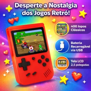 Mini Vd Game Retro Portátil 400 Jogos Clássicos Conexão C/tv - Imagem 4