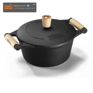 Caçarola Tradição Ferro 20x16 Cm 2,5 L Tampa Panela Mineira - Imagem 1